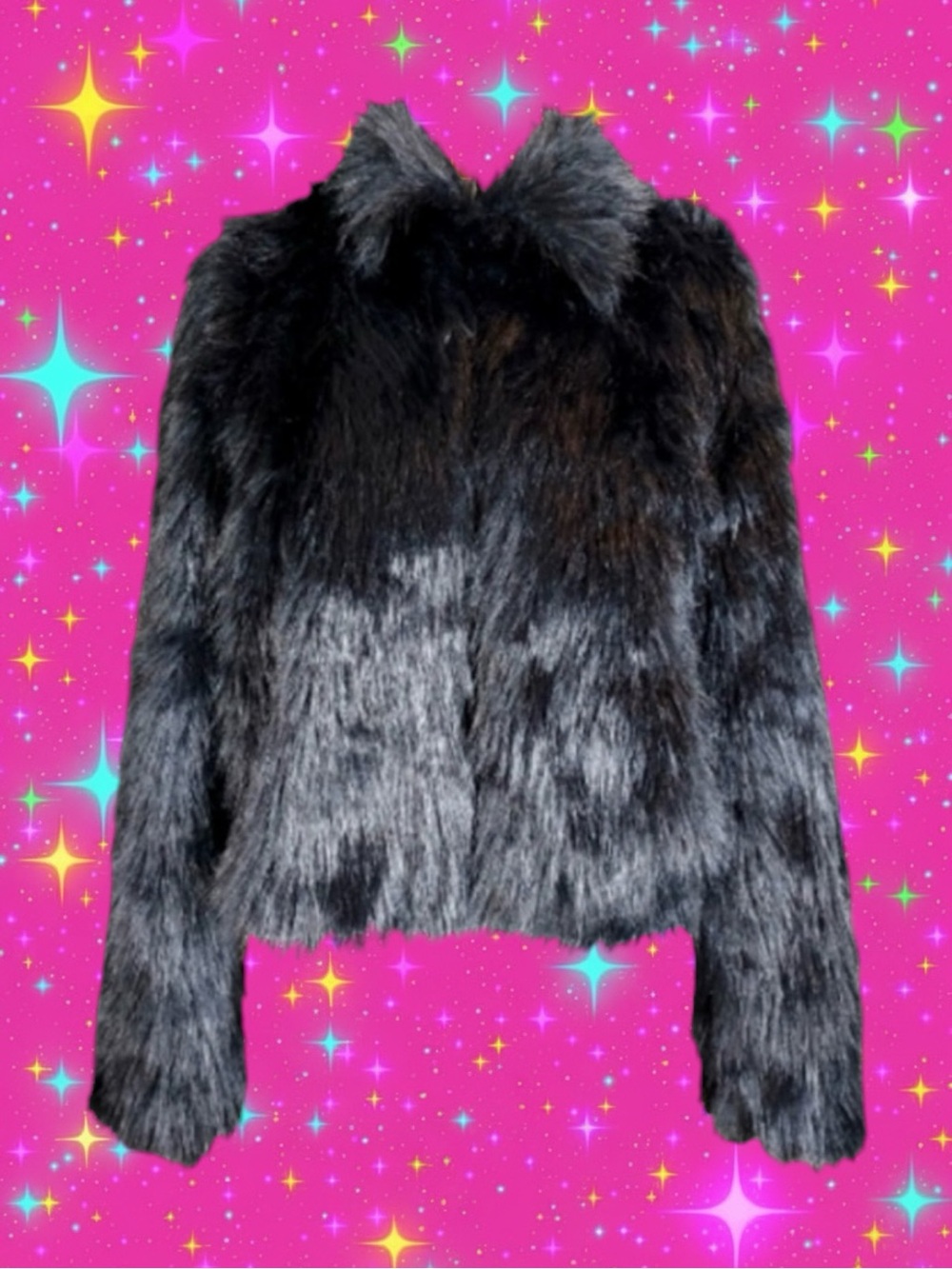 Cider NWT Glam Mob Wife Festival Streetwear Minimalist Luxury Faux Fur Jacket M